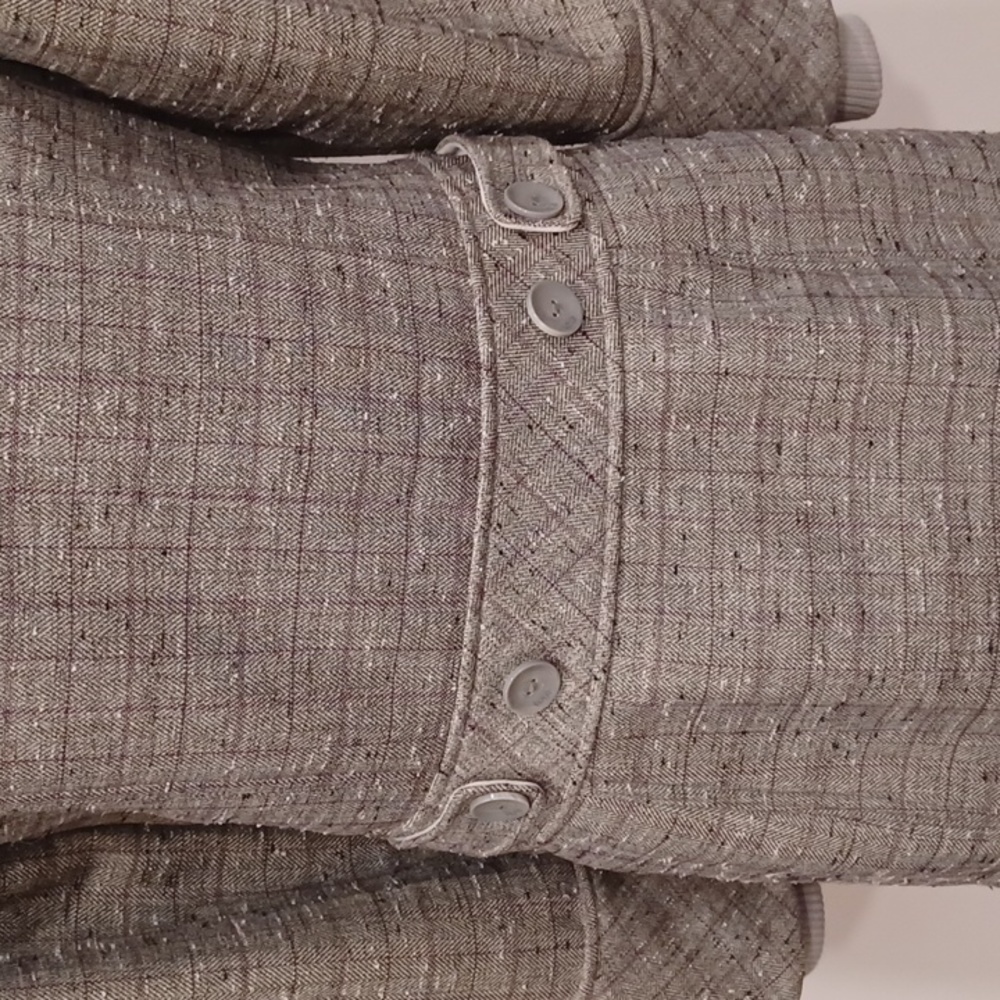 Lole Nubby Tweed Windowpane Fleece Lined Fall Coat- Sz. Sm - Picture 8 of 16